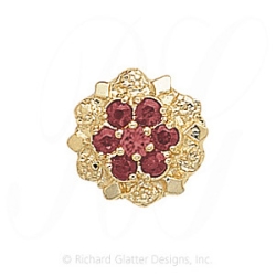 GS099 PT - 14 Karat Gold Pink Tourmaline Slide 